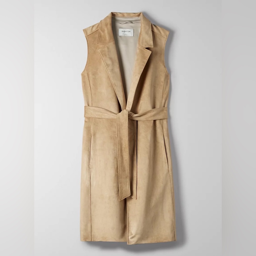 ARITZIA BABATON MALLEY VEST LIGHT TAN SIZE LARGE